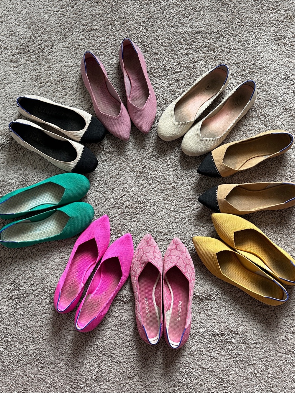 Rothy's Women's Pink Pointed Flats - Comfortable Everyday Style